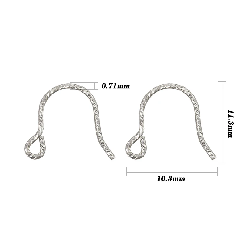 Glitzernde Ohrhaken aus 925 Sterling Silber, 0,71mm Schlaufen-Ohrkomponenten, Großhandel Schmuckzubehör – Detail 9
