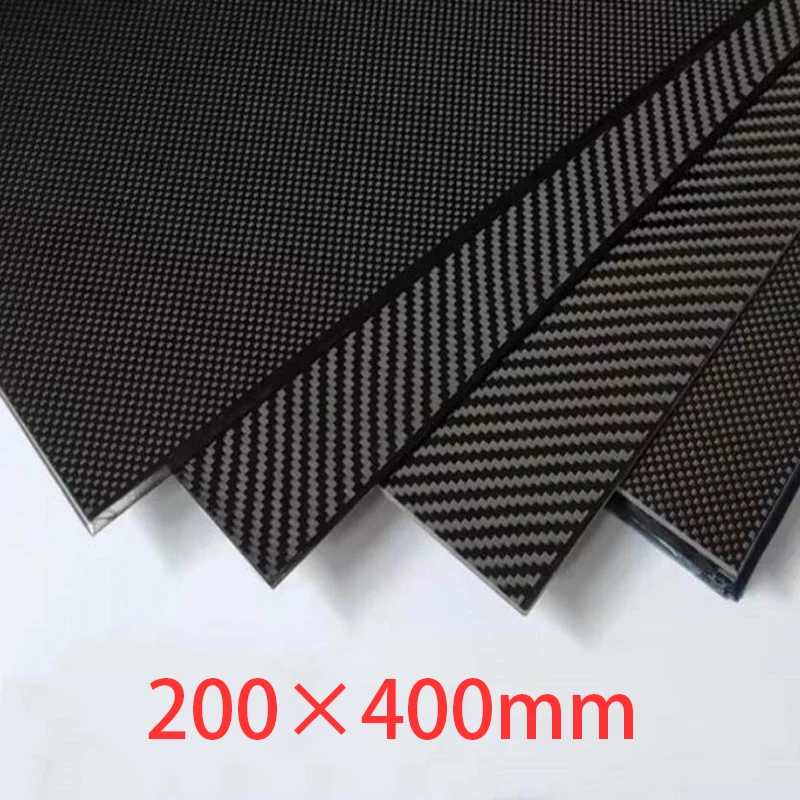 

1 pcs 200mm X 400mm True Carbon Fiber Board Panel 0.5mm -5mm Thick RC Composite Hardness Material Suitable for Various Model