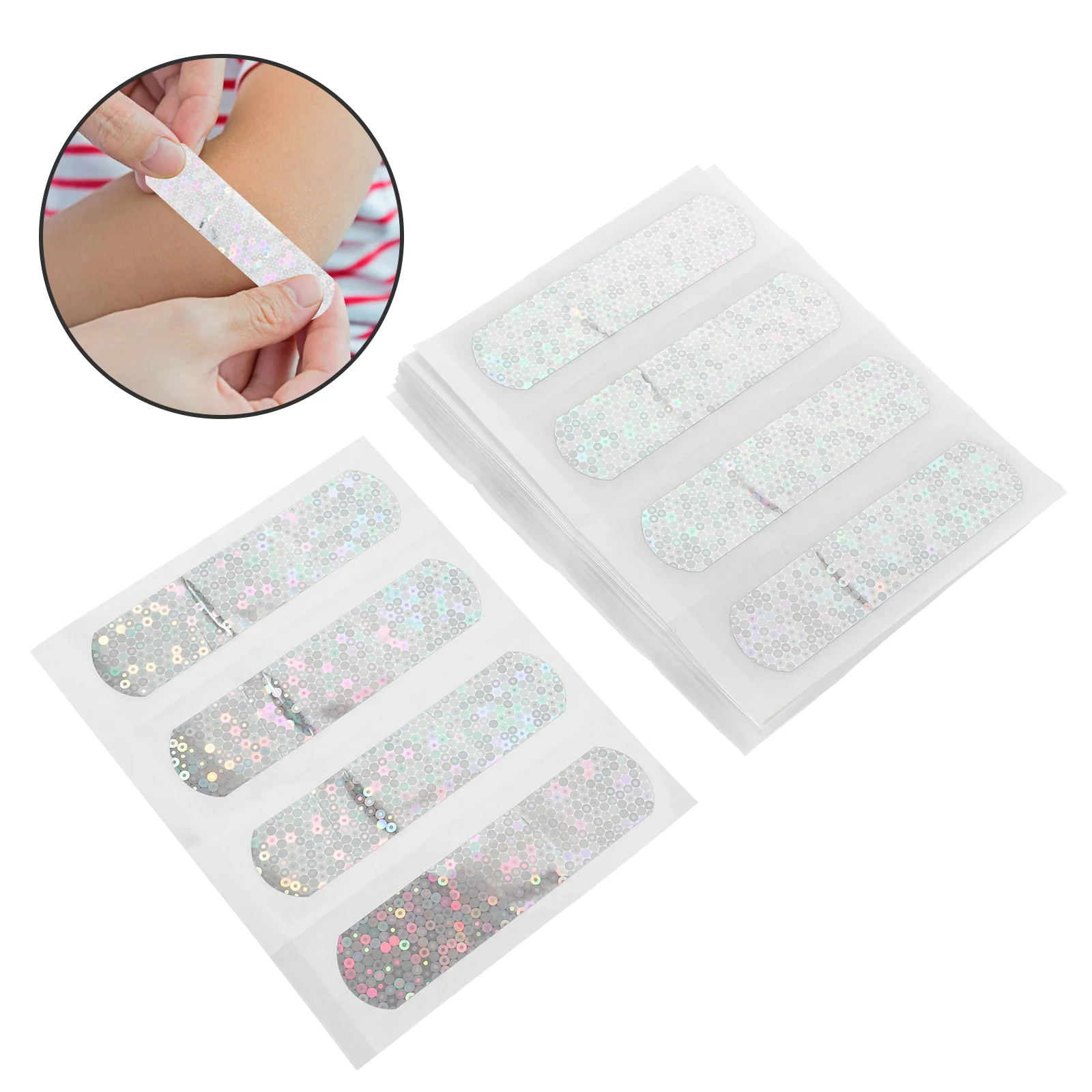 100 Pcs Wound Bandages Glitter Daily Use Strip Adhesive Small Care Sticker 10pcs cute cartoon aid band waterproof breathable wound bandages kids medical patch emergency first hemostasis adhesive bandages