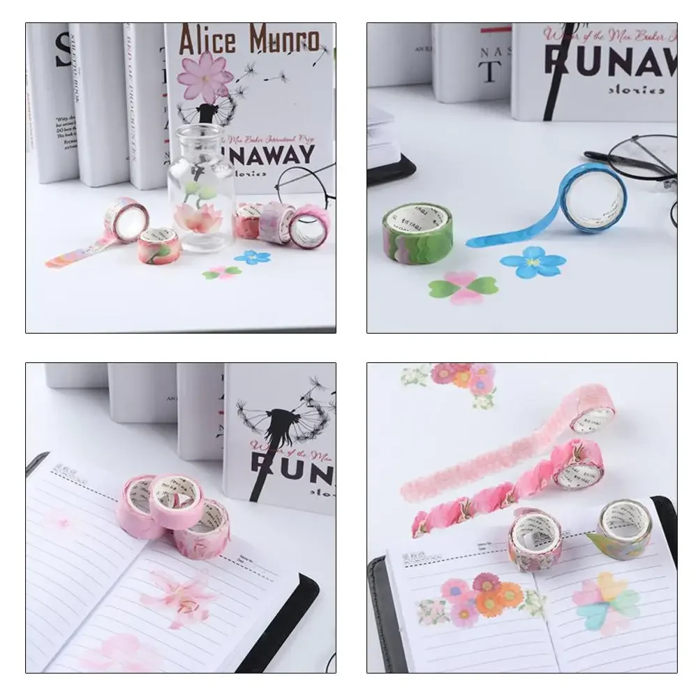 Colorful Masking Tape Flower Petals for Scrapbooking