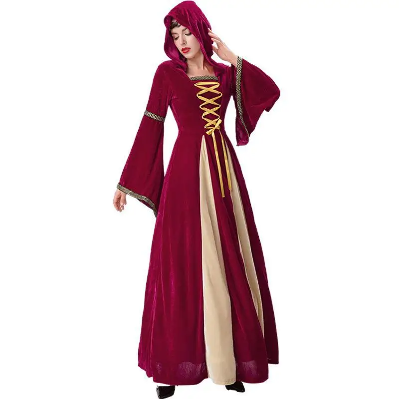 

Halloween New Medieval Retro Court Queen Dress Halloween Character Cosplay Clothes Drama Stage Performance