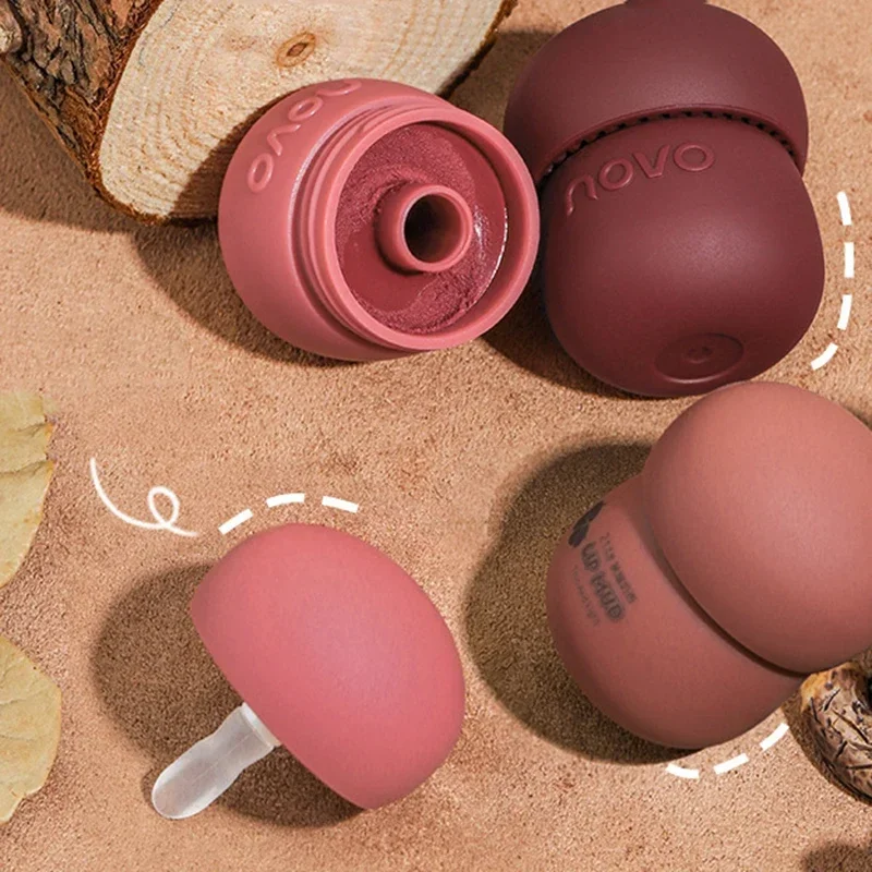 Cute Chubby Mushroom Lip Gloss Red Lips Tint Creamy Jelly Lip Glaze Matte Liquid Lipstick Mud Waterproof Lasting Makeup Cosmetic lip gloss lip makeup lip glaze lip tint