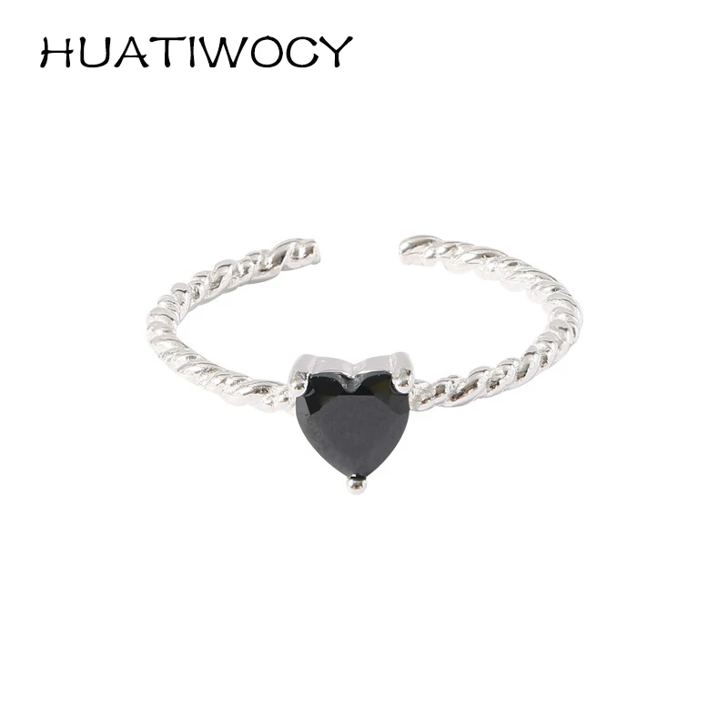 925 Silber Ring Mit Obsidian - Schwarzer Zirkon Schmuck Für Frauen