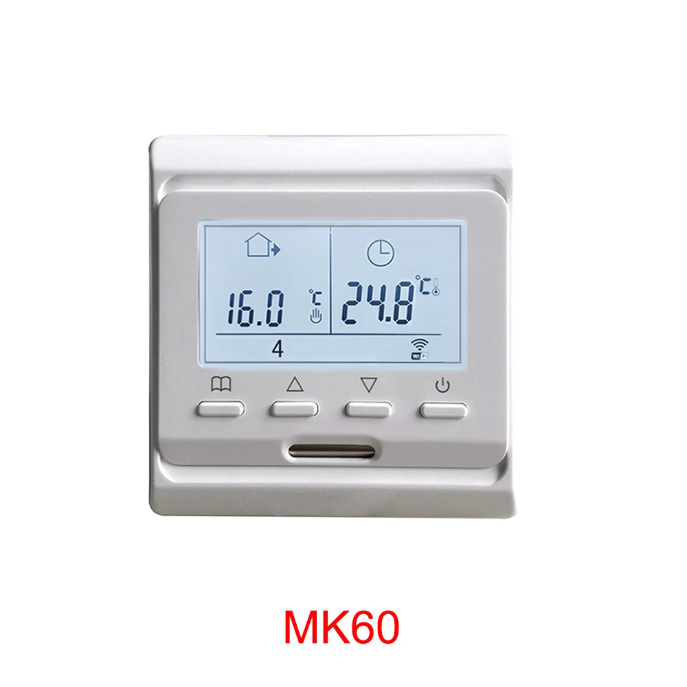 Mk60E/ Mk60Wl Wifi Tuya Smart Lcd Screen Room Thermostat Temperature Controller For Water/Electric Floor Heating Gas Boiler Mk60E/ Mk60Wl Wifi Tuya Smart Lcd Screen Room Thermostat Temperature Controller For Water/Electric Floor Heating Gas Boiler