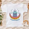 Eid Mubarak Moon Star Printed Kids Shirts Eid Ramadan Child T-shirt Tops Islamic Muslim Holiday Boys Girls Short Sleeve Outfit 4