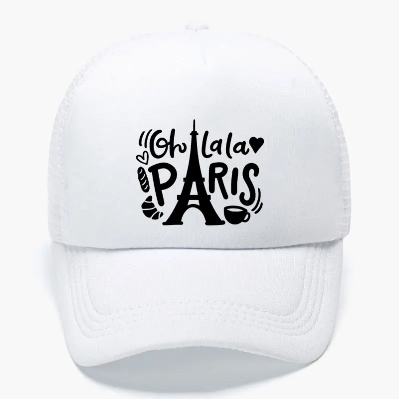 

Oh Lala Paris Mesh Trucker Cap Unisex Sport Outdoor Fisherman Cap Adult Daily Mesh Snapback Cap Man Woman Spring Beach Sun Hats