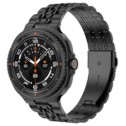 Premium Stainless Steel Metal Link Bracelet for Smartwatch - Elegant and Durable Wristband Strap (Black)