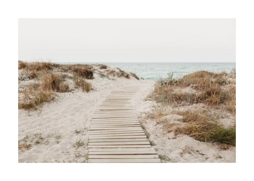 Tropical Blue Sea and White Sand Beach Canvas Wall Art