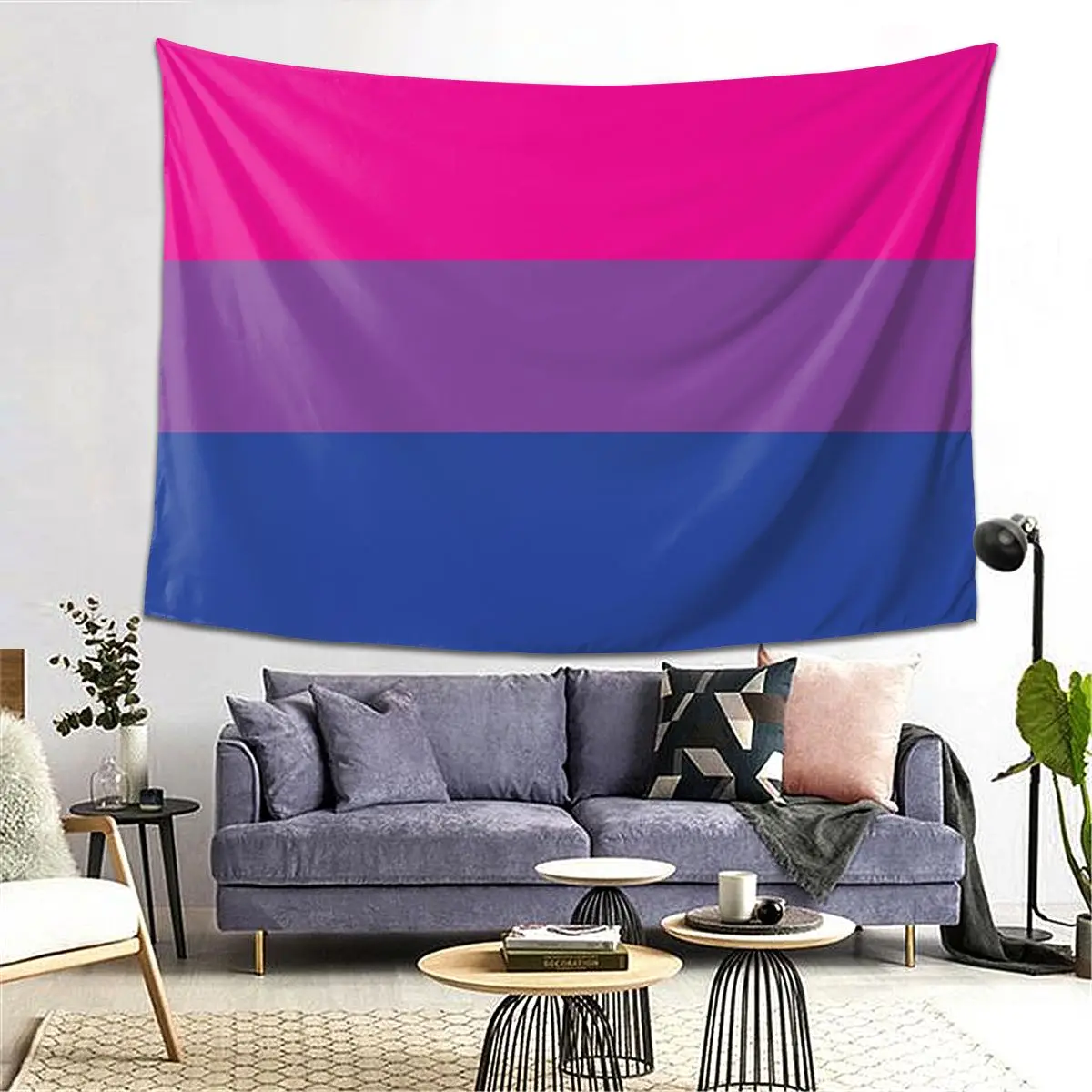 

Bi Pride Flag Tapestry Decoration Art Aesthetic Tapestries for Living Room Bedroom Decor Home Hippie Wall Cloth Wall Hanging