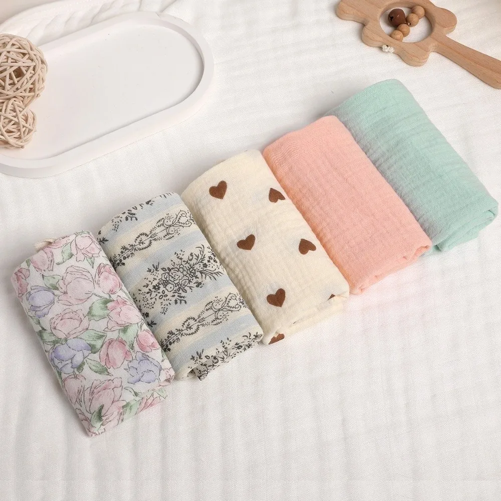 New 4-Layer Pure Cotton Baby Cotton Washcloth Soft Gauze Cotton Square Towels Baby Towels Absorbent Newborn Burp Cloth