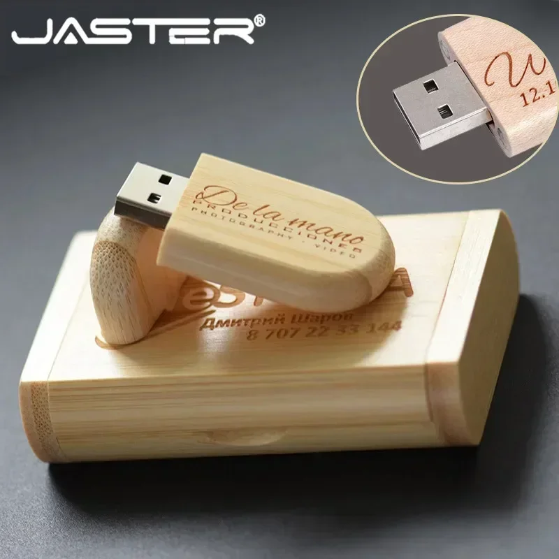 Jaster-caixa de Madeira Usb Flash Drive Memory Stick Pendrive de Madeira Presente de Casamento Logotipo Livre Logotipo Pessoal Disco u 128gb 64gb 32gb - Imagem 6