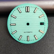 

Watch dial accessories dial blue 30.5mm bar studs green luminous Suitable for NH35/36 movement