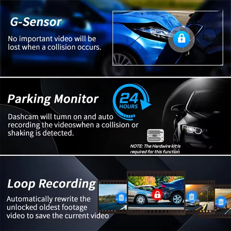 WIFl 4 Camera Car DVR Mini 1080P Inside Vehicle Dash Cam Three Channel DVRsRecorderVideo Registrator Mini Dashcam Camcorder