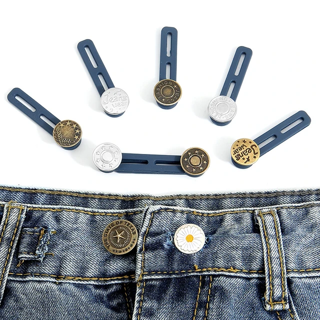 No-sew Waist Button Bear Pants Button Tightener Detachable Waist Buckle  Extender Metal Button Tightener For Jeans Dress 2 Pieces - AliExpress