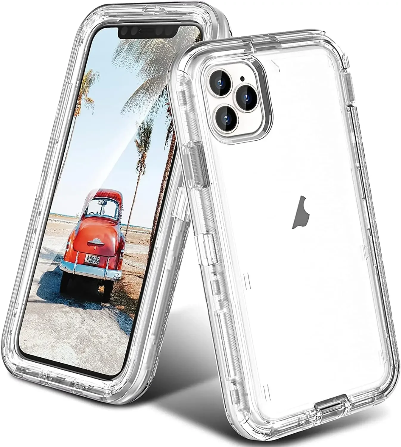 Triple-Protection Heavy Duty Shockproof Armor Case - Rugged Military Grade Anti-Drop Clear Cover
