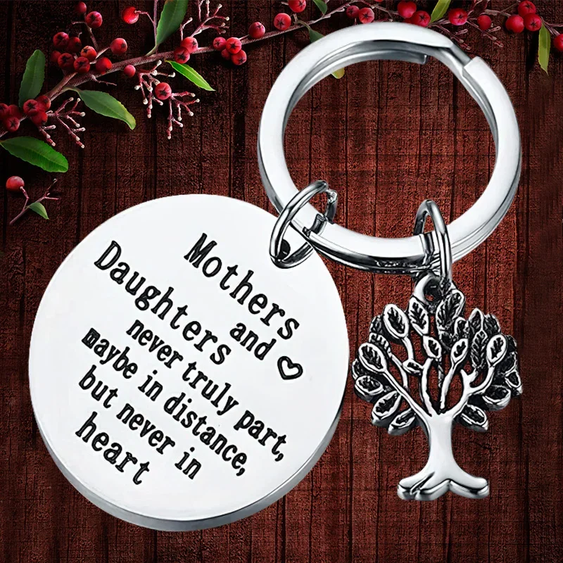 

Charm Mother Daughter Gift Keychain Pendant Family Tree Key Chain Mothers and Daughters Never Truly Part, Maybe In Distance