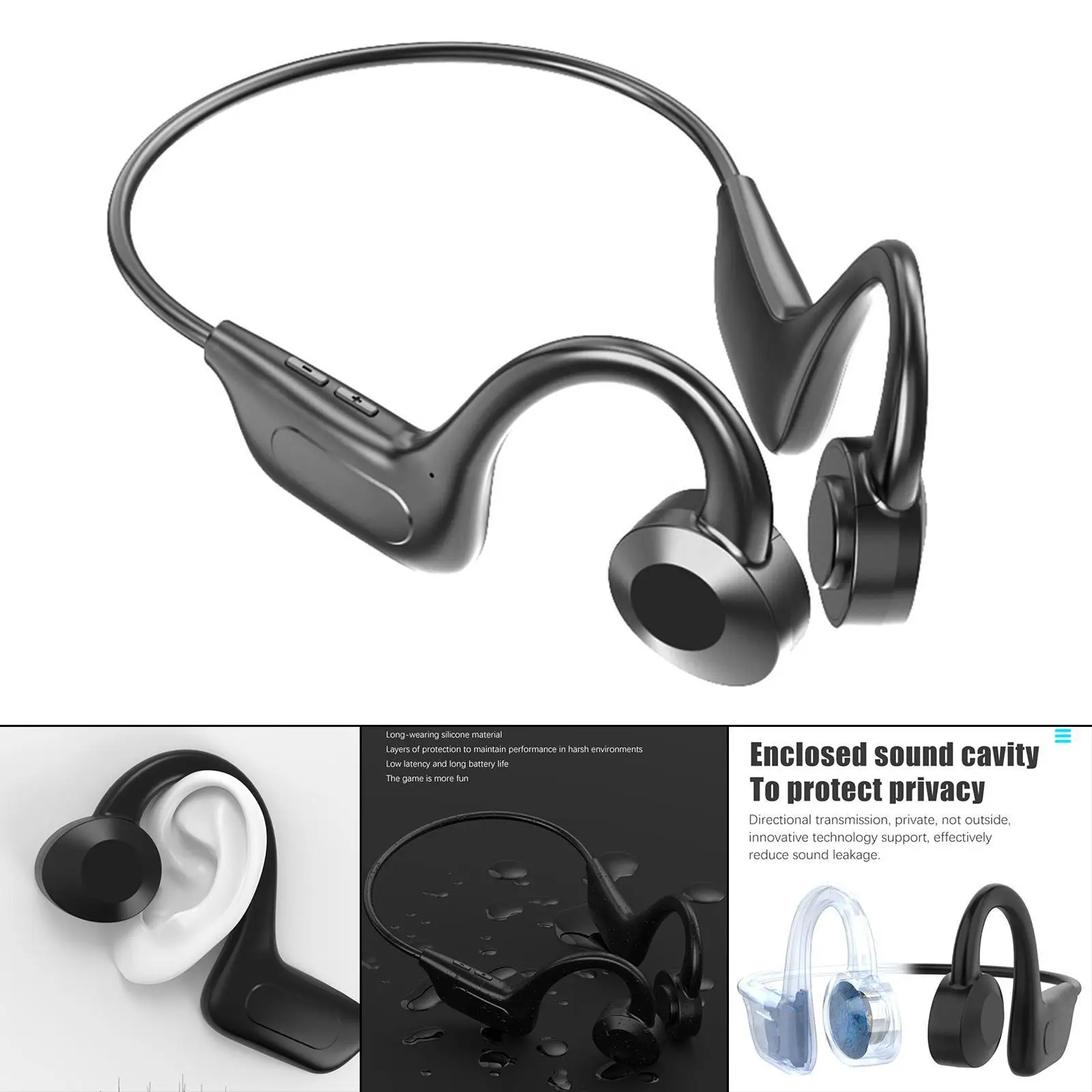 

Bone Conduction Earphones Open Ear Bluetooth Headset Bone Conduction Running Earphones Lightweight Hifi Ear-hook Wireless