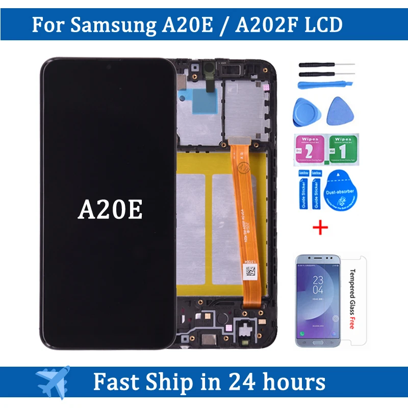 Per Samsung A20E A202 A202F Display Touch Screen Digitizer Assembly Per Samsung A20E A202F/Ds Lcd Con Cornice
