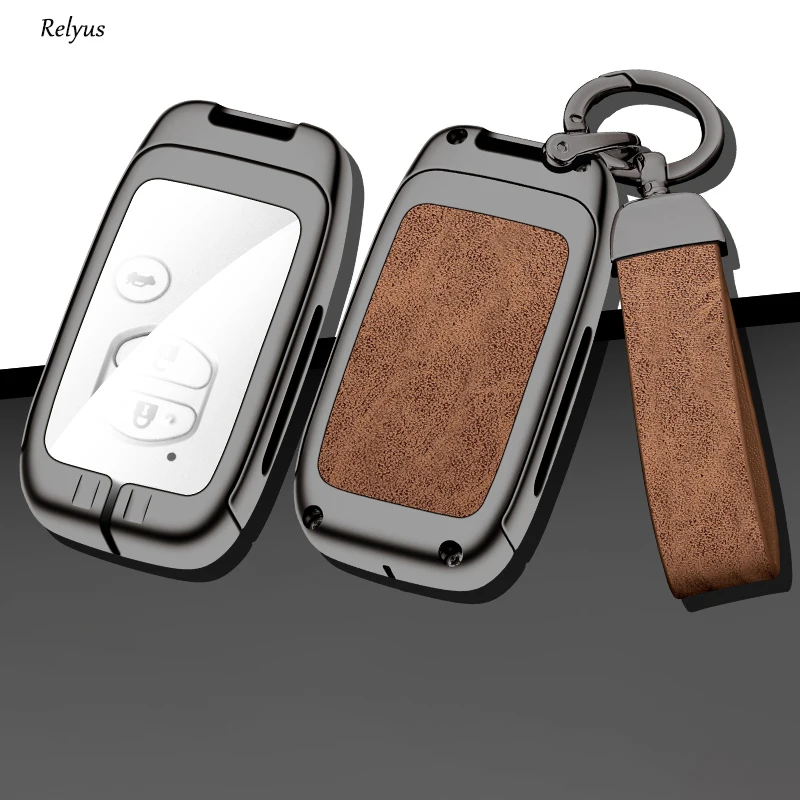 

Zinc Alloy Car Key Case Protector Cover Fob For Toyota Corolla Avalon Rav4 Land Cruiser Chr Auris Keyless Key Shell Accessories