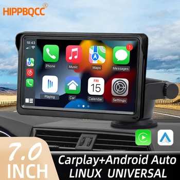 HIPPBQCC 7inch Car Radio CarPlay Android Auto Multimedia Video Player Portable Touch Screen With USB AUX For Rear View Camera 1