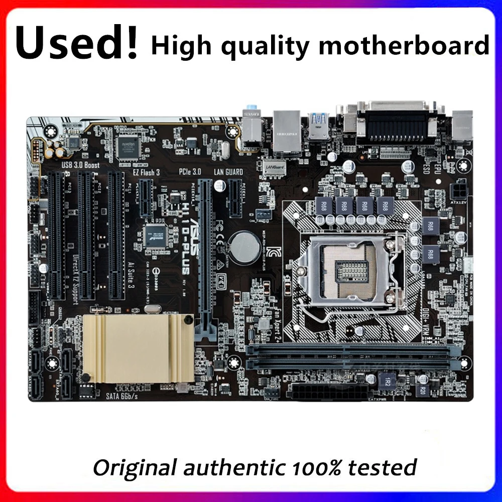 

For Asus H110-PLUS Original Used Desktop Intel H110 H110M DDR4 Motherboard LGA 1151 i7/i5/i3 USB3.0 SATA3