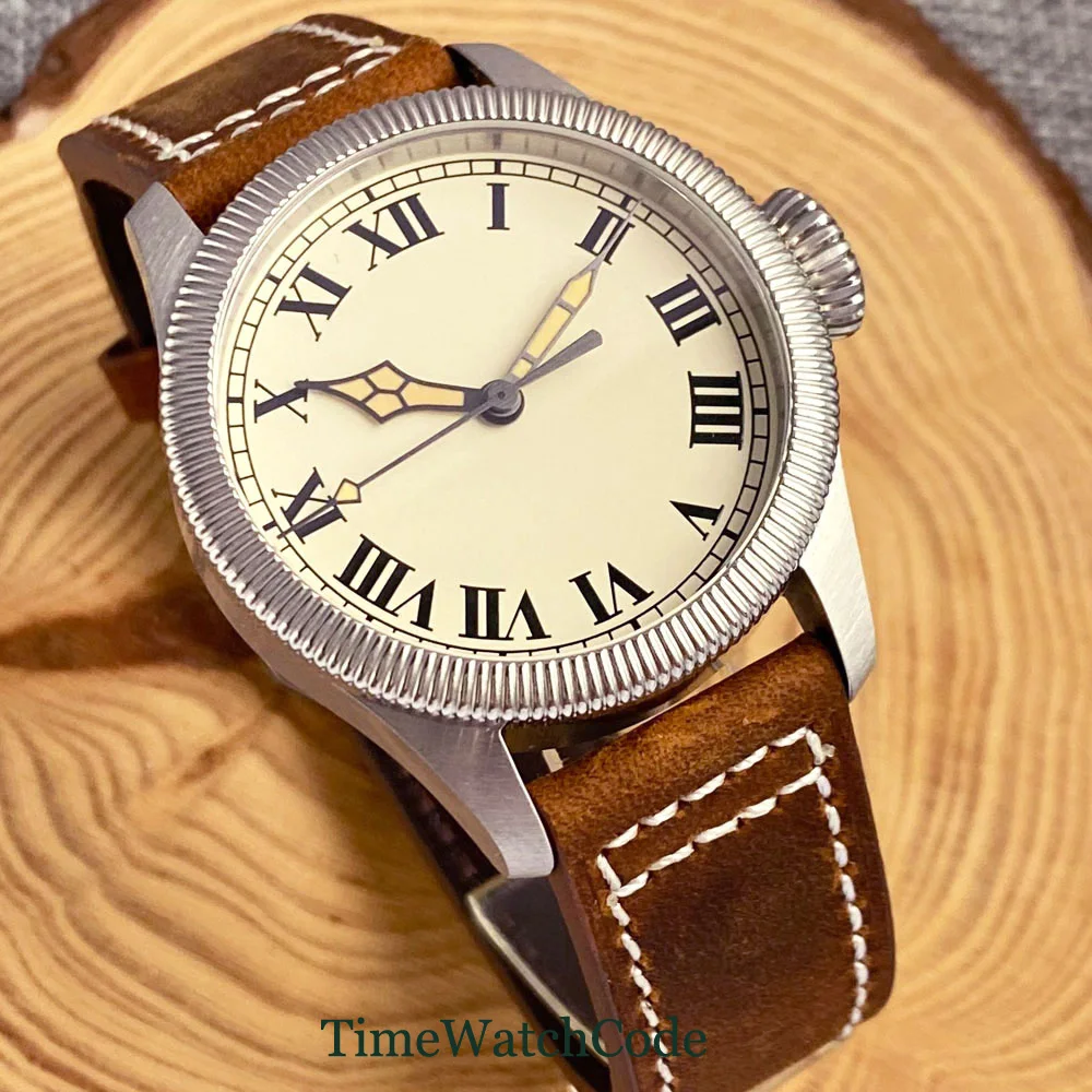 Tandorio Diving Vintage Automatic Watch for Men 20BAR Waterproof NH35 PT5000 Roman Numerals Sapphire Crystal Coin Bezel 39mm