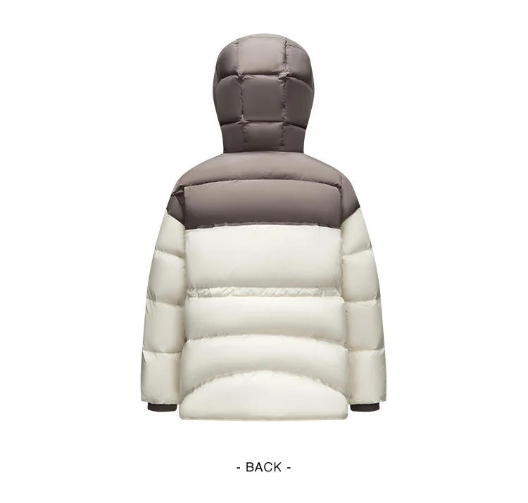 Semir Down Jacket Women Mid-Length Loose Waist-Adjusting Clothes Trendy Winter Contrasting Color Spliced Hooded Retro Style Coat