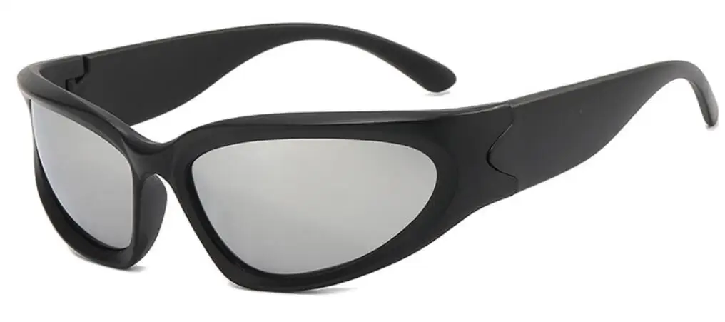 人気のシルバーミラー Y2k サングラス女性男性 2025 ファッション