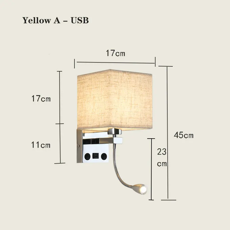 Luzes de Parede Led com Interruptor e Interface Moda Quarto Luminária Corredor Iluminação Arte Wandlamp Usb 24 Weddings & Events