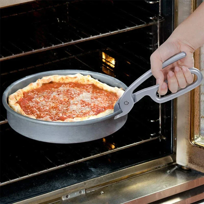 Pizza Pan Gripper Cast Aluminum Anti-Scald Baking Pan Gripper Bowl Pot Plate Pizza Oven Pliers Clamp Clip