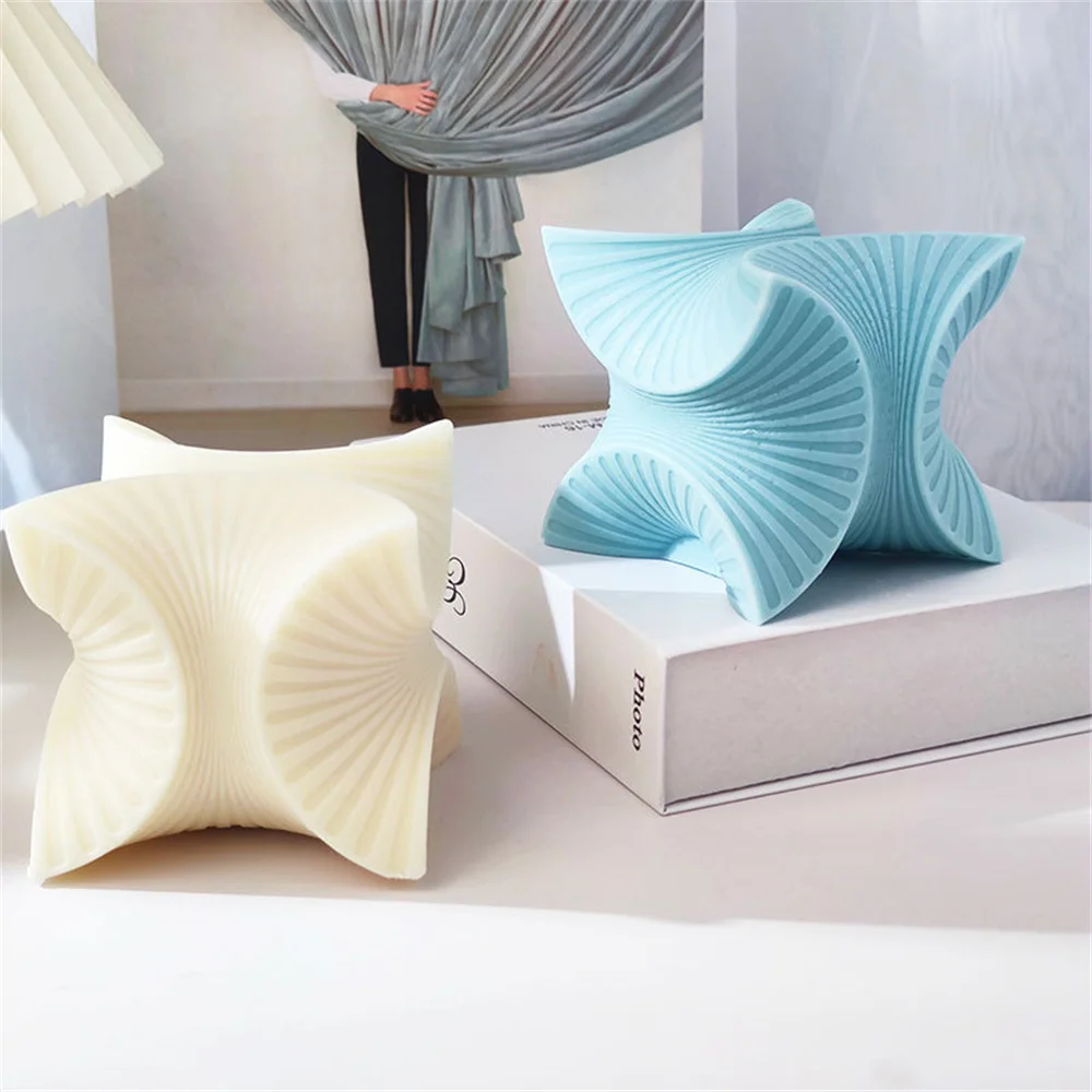 Grainrain Geometric Silicone Candle Mold - Large 3D Abstract Art Mold For Candles, Soap & Resin (F18-G103)