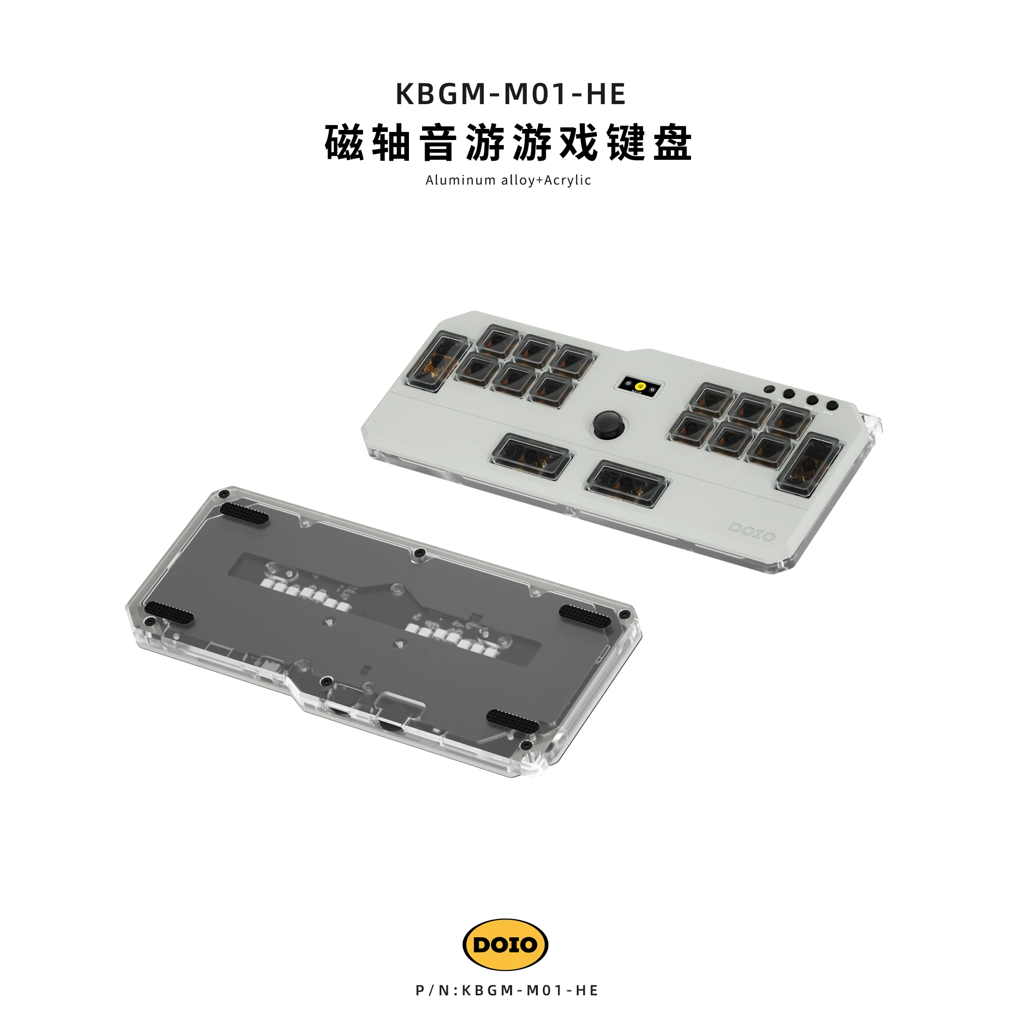 DOIO HITBOX KBGM-M01-HE Keyboard Aluminum Alloy Wired Acrylic Low