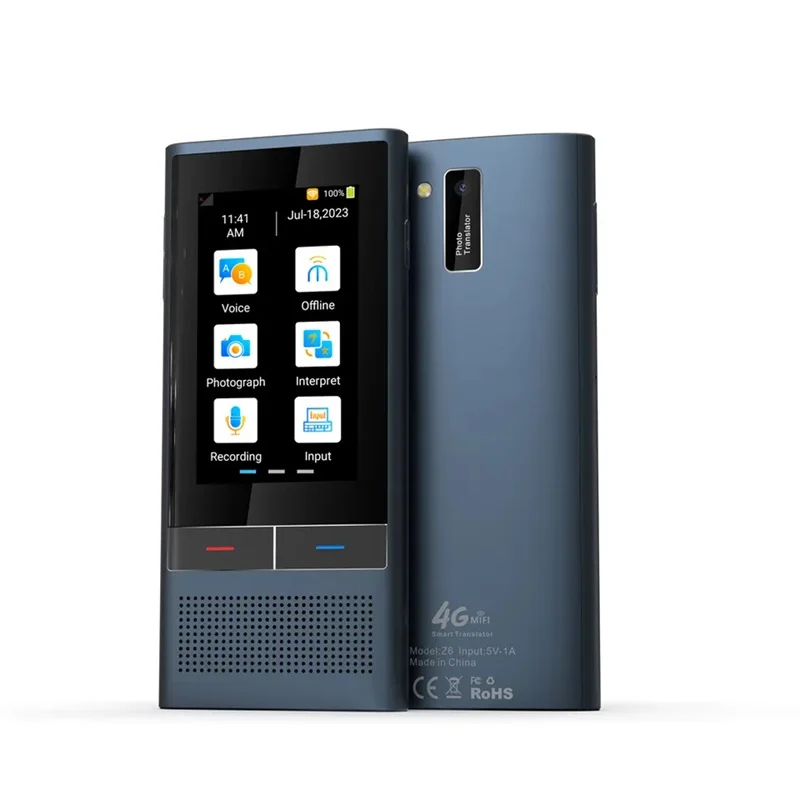 Voice Translator Z6 117 Languages 3.1inch IPS Screen 4G SIM 8G Memory Recording