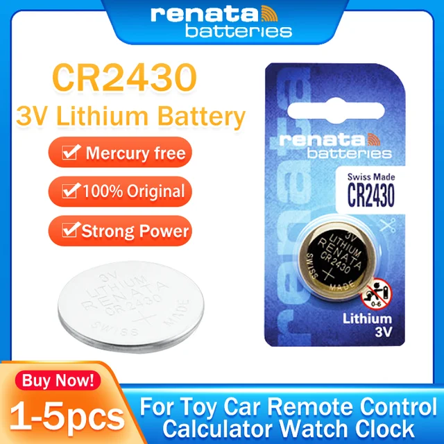 Renata CR2430 Battery 3V Lithium Coin Cell (1 pc.)