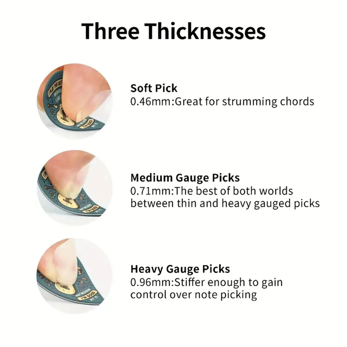 Description Picture 6 of item6 Pcs Original Sound Guitar Picks, Double-Sided Printed Ukulele Guitar Finger Shrapnel, Keychain Holster, Gift For Music Lovers