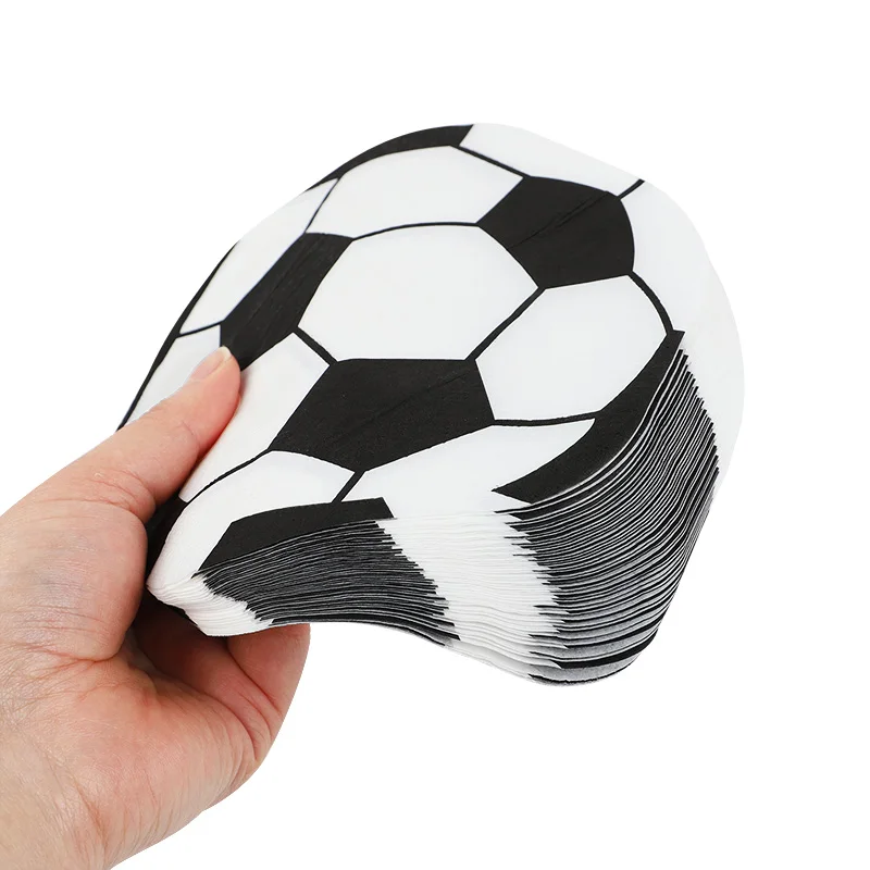 20–100 Stück Fußballförmige Servietten, Fußball-Party-Einweggeschirr für Kinder, Jungen, Sport, Geburtstagsparty, Tischdekoration, Zubehör – Detail 10