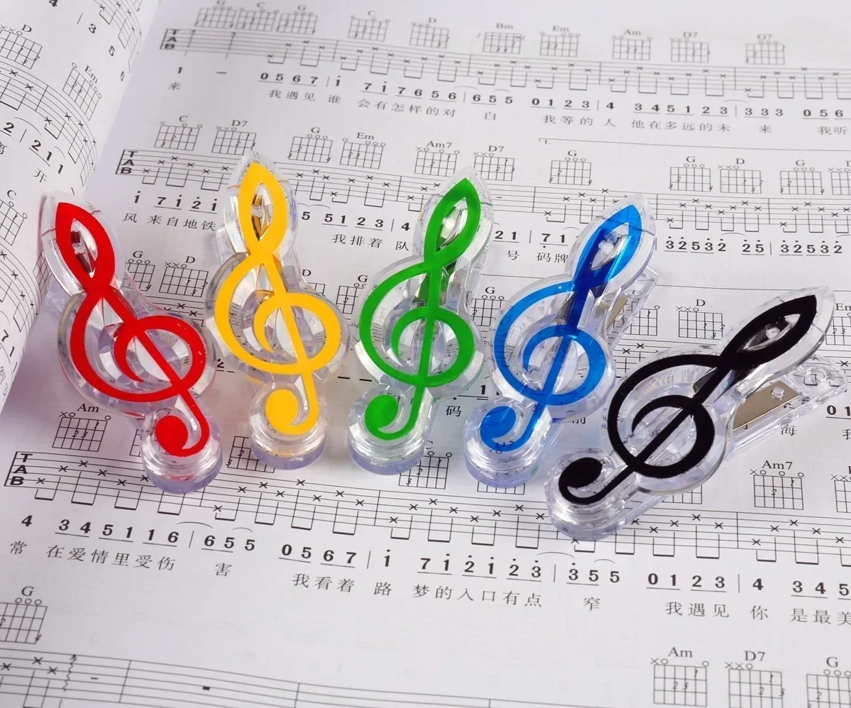 Book Paper Sheet Clips Steel Spring Score Funny Mini Music Folder Clips Decorative Paper Musical Notation Clip 3Pcs / set paper clips binder clips metal clamp clips book clips