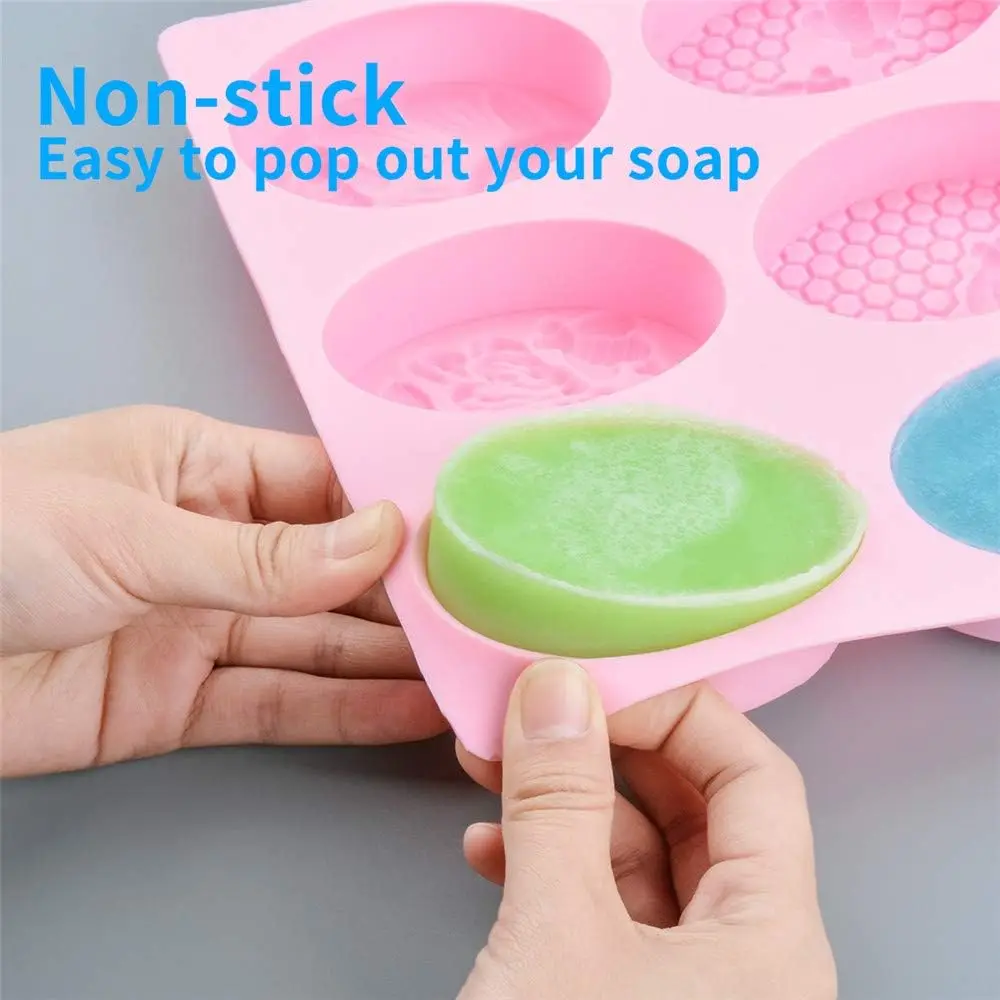 Silicone Soap Molds 6 Cavities Rectangle for Homemade Craft Mold Cake Mold Chocolate Mold ＆ Ice Mold