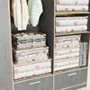 KindFuny Foldable Clothes Storage Bag PEVA Clothing Organizer Wardrobe Closet Organizer Pillow Quilt Blanket Bag Home Organizer 5