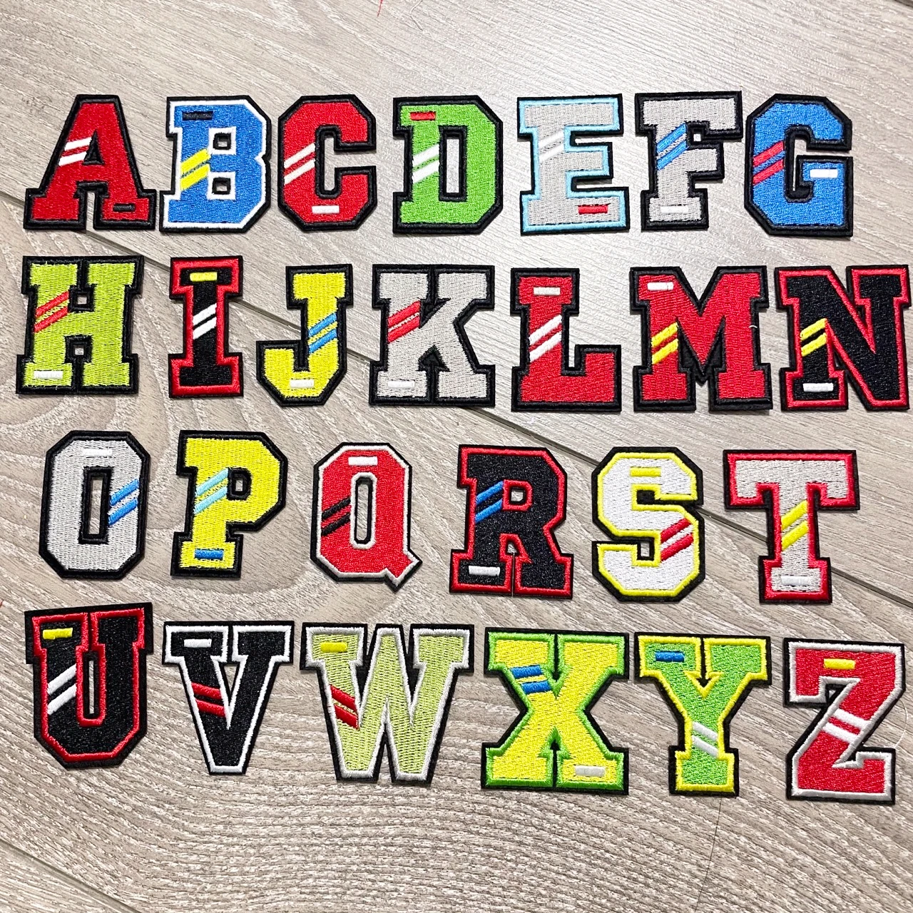 Colorful Stone Iron on Stickers for Clothes Letters 26 Alphabet Letters  Fabric Stickers for Clothing Sew on Appliques with Ironed Adhesive for  Hats, T Shirts, Shoes, Bags, Jeans