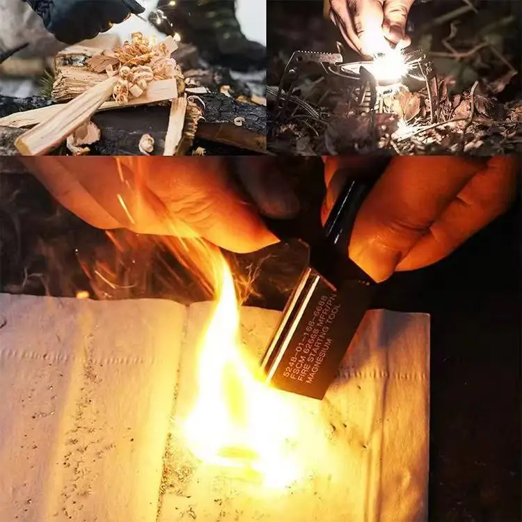 야외 캠핑 플린트 야외 화재 점화기 마그네슘 블록 야생 생존 장비