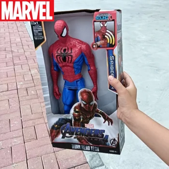New 30cm Marvel Avengers Toy Thanos Hulk Spiderman Captain America Iron Man Thor Black Panther With Sound And Light Action Gifts