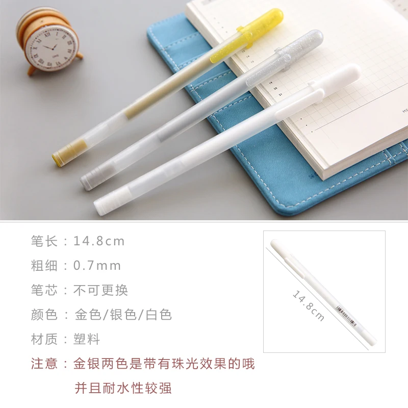 일본 사쿠라 하이 라이트 마르크 펜, 검은색 골판지 금속 펜, 형광펜, 흰색 선펜, 편지지, 1 개