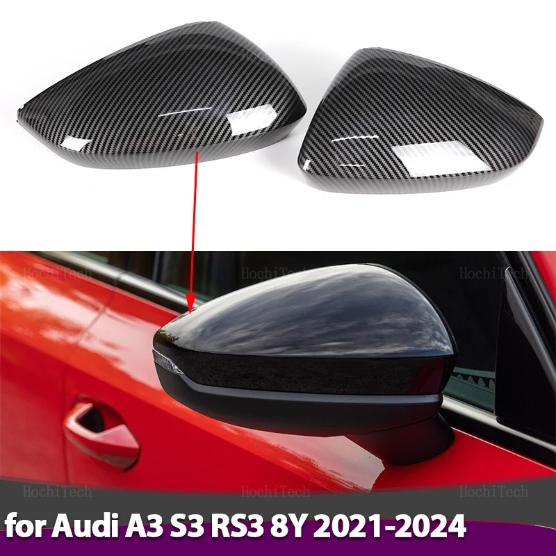 

Carbon Fiber Rearview Mirror Cap Wing Side Mirror Cover For Audi A3 S3 RS3 8Y RS 3 2021-2024 Car Rearview Mirror Cover Side Wing