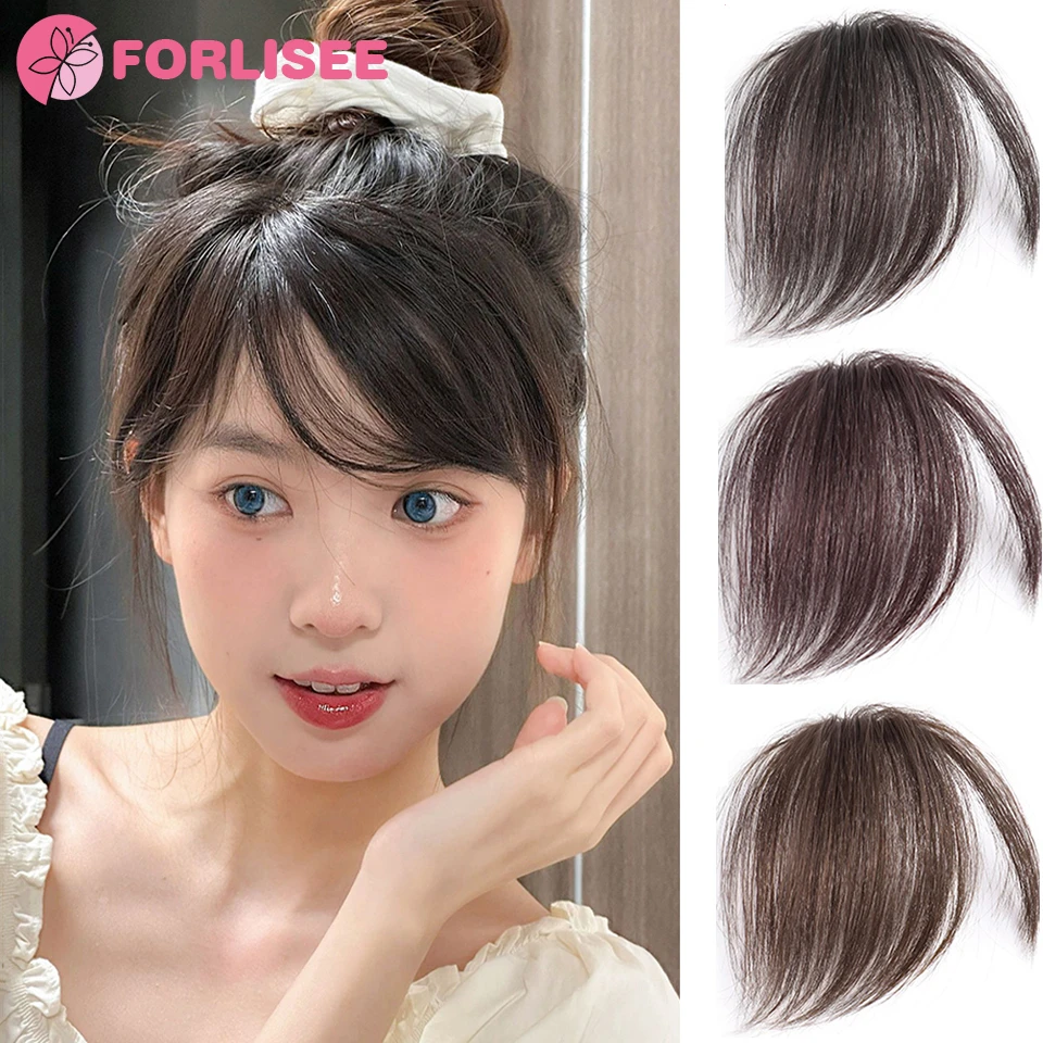 FORLISEE Synthetic Liu Hai Wig Oblique Liu Hai Air Invisible Traceless Forehead Wig Piece synthetic bangs