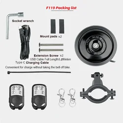 Electric Bicycle and Scooter Super Loud Horn with Remote-Controlled Anti-Theft Alarm (F119 Bell and Alarm)