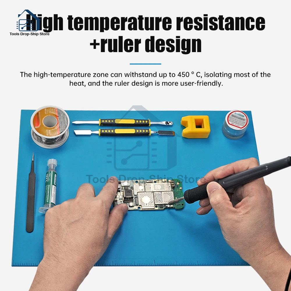 Repair Pad Insulation Heat-Resistant Soldering Station Silicon Soldering Mat Work Pad Desk Platform for BGA Station