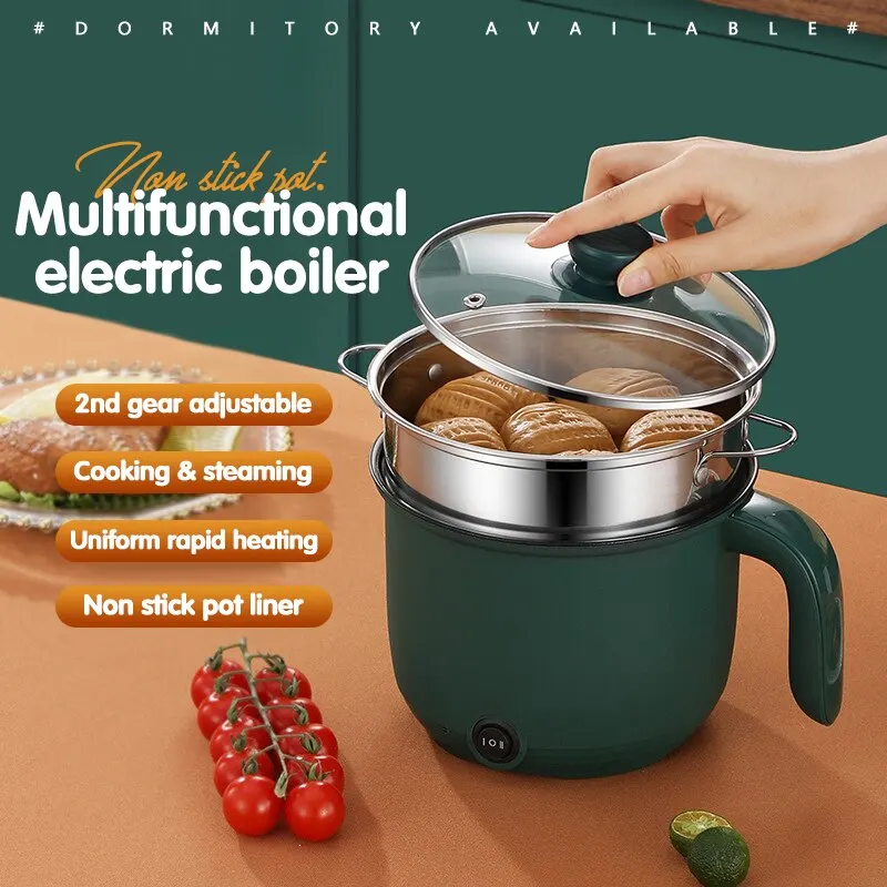 1.5L Capacity Mini Home Cooking Pot Multifunctional Rice Cooker Non Stick  Pan Safety Material Potable Stockpot Utility Electrice