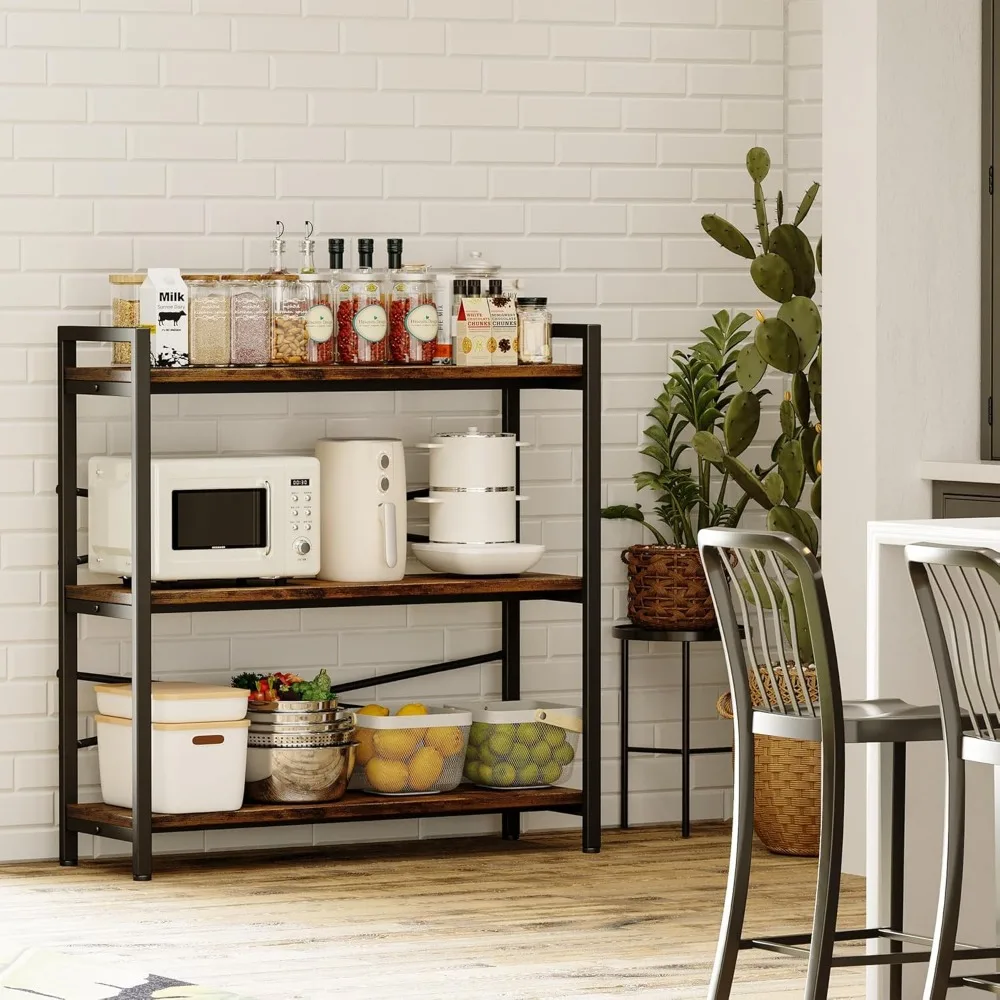 3 Tier Bookshelf 31.49" Width, Book Shelf Storage and Organization, Large Books Shelves for Home Living Room, Bookcases 6