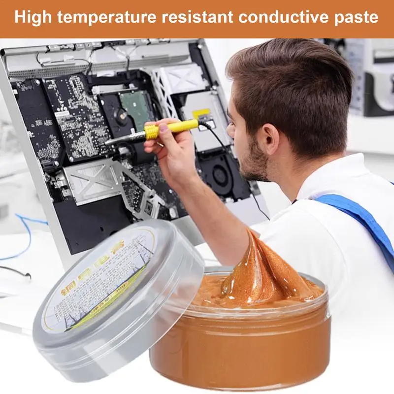 Copper Grease High Temperature Electrical Contact Grease 30g Conductive Paste Strong Adhesion Compound Paste for Automotive